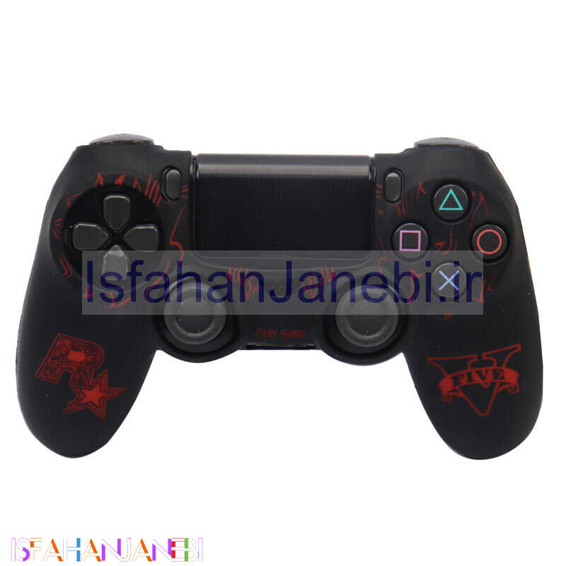 اصفهان جانبی-روکش دسته بازی PS4 طرح لوگو GTA V + روکش آنالوگ هدیه