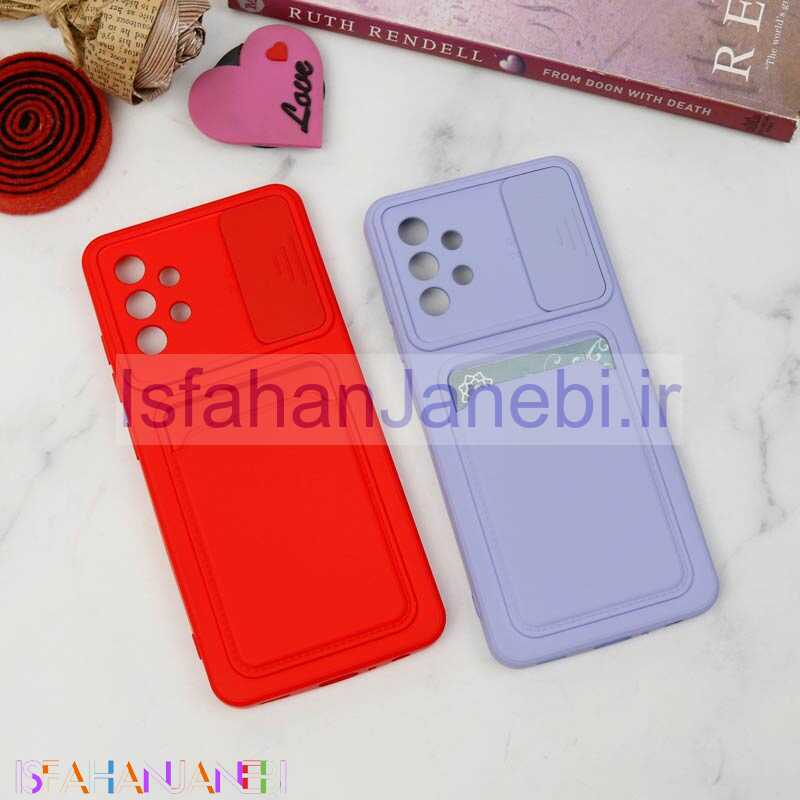 اصفهان جانبی-قاب سیلیکونی محافظ لنزکشویی جاکارتی دار Samsung A32 4G رنگی