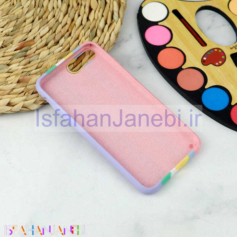 اصفهان جانبی-قاب سیلیکونی اورجینال رنگین کمانی طرح بافت iPhone 7 Plus / 8 Plus