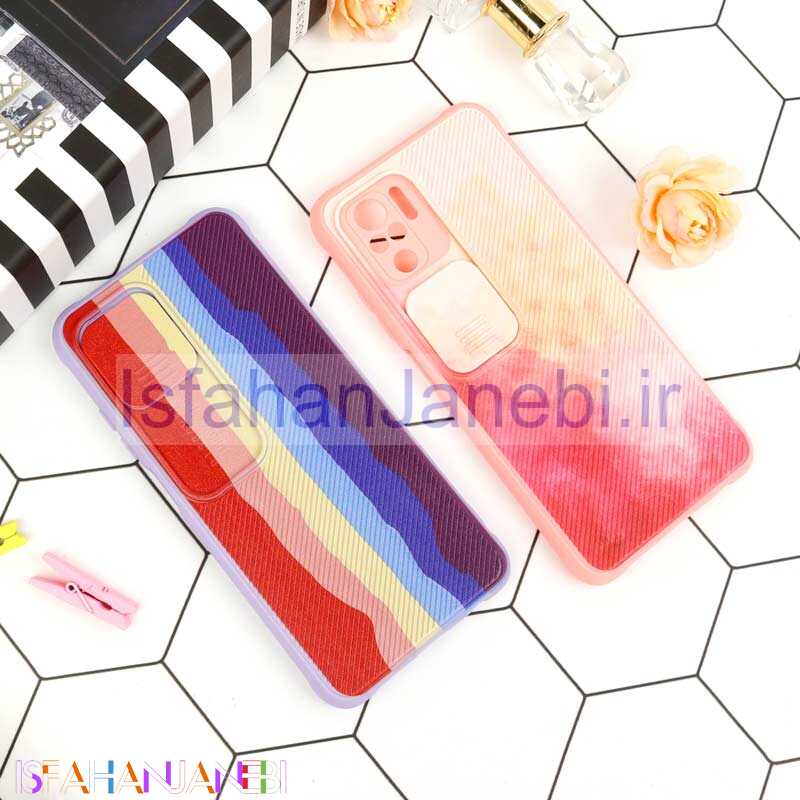 اصفهان جانبی-قاب سیلیکونی رنگین کمانی محافظ لنزدار کشویی Xiaomi Redmi 10 / Note 10s