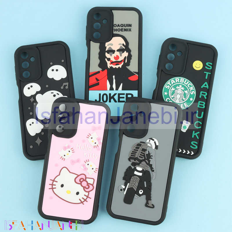 اصفهان جانبی-قاب سولید طرح دار برجسته محافظ لنزدار Samsung Galaxy A14 4G / A14 5G