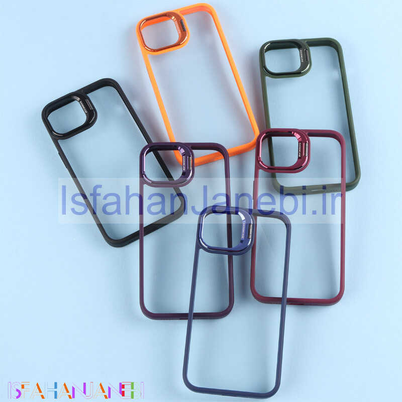 اصفهان جانبی-قاب PC شفاف Eason Case استند شو + محافظ لنز رینگی iPhone 13