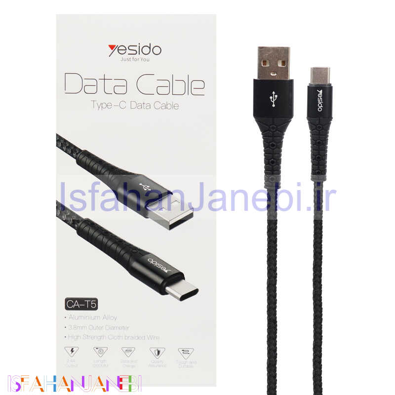 اصفهان جانبی-کابل Yesido CA-T5 2.4A Type-C 1.2m