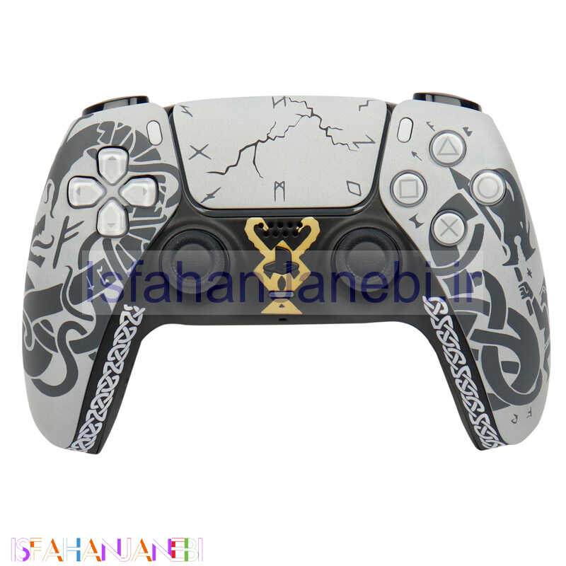 اصفهان جانبی-دسته بی سیم اورجینال SONY PlayStation 5 DualSense Costume Edition طرح God of war logo خاکستری