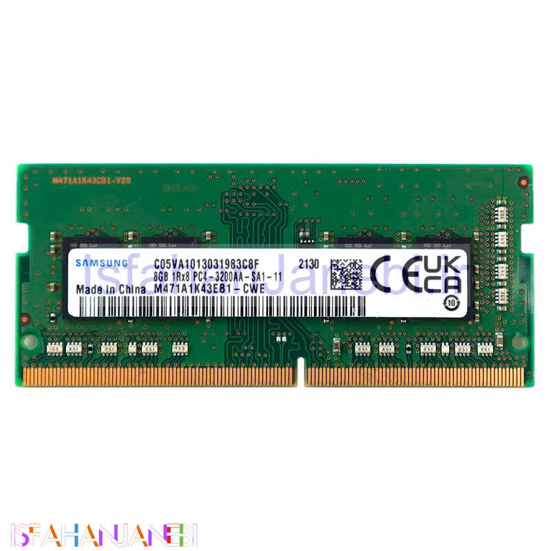 اصفهان جانبی-رم لپ تاپ Samsung M471A1K43EB1-CWE DDR4 8GB 3200MHz CL22 استوک