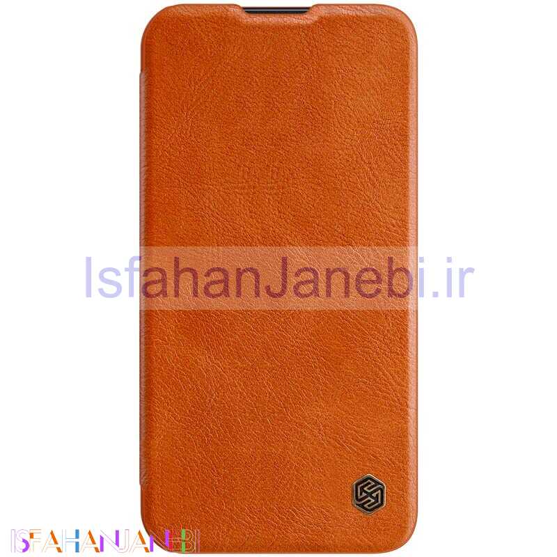 اصفهان جانبی-کیف چرمی اورجینال محافظ لنزدار QIN Pro نیلکین Apple iPhone 13