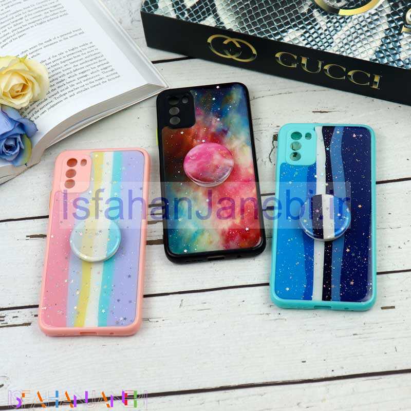 اصفهان جانبی-قاب محافظ لنزدار رزین رنگین کمانی پاپ سوکت دار Xiaomi Poco M3