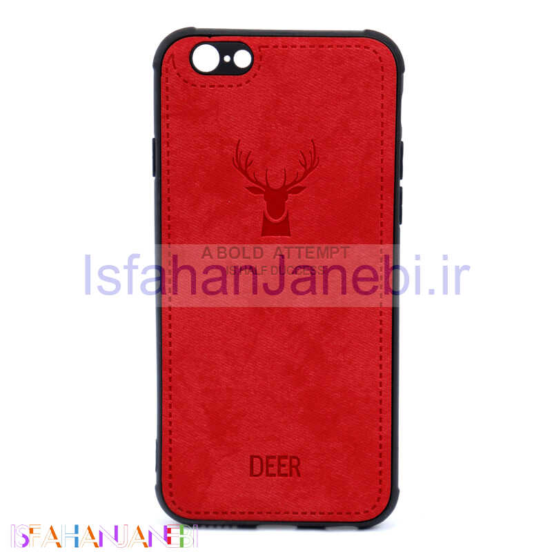 اصفهان جانبی-قاب چرمی طرح گوزن iPhone 6/6s قرمز