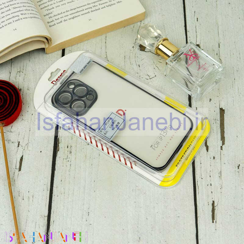 اصفهان جانبی-قاب شفاف Dezoo محافظ لنز دار آیفون iPhone 13 Pro مشکی