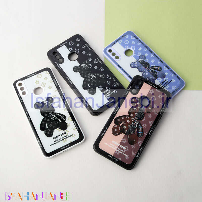 اصفهان جانبی-قاب پشت گلسی Robot Bear محافظ لنزدار Samsung Galaxy A10s