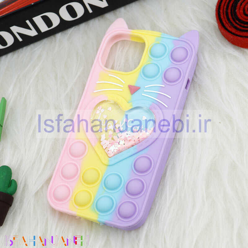 اصفهان جانبی-قاب اورجینال سیلیکونی آکواریومی Lucky Cat پاپیتی iPhone 13
