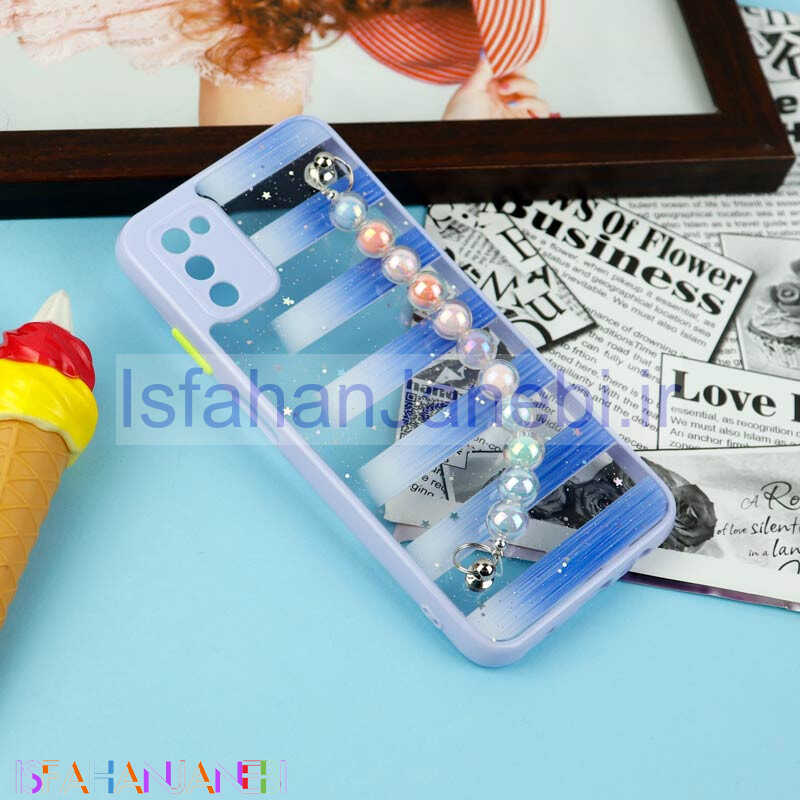 اصفهان جانبی-قاب فانتزی بند مرواریدی محافظ لنزدار Samsung Galaxy A03s