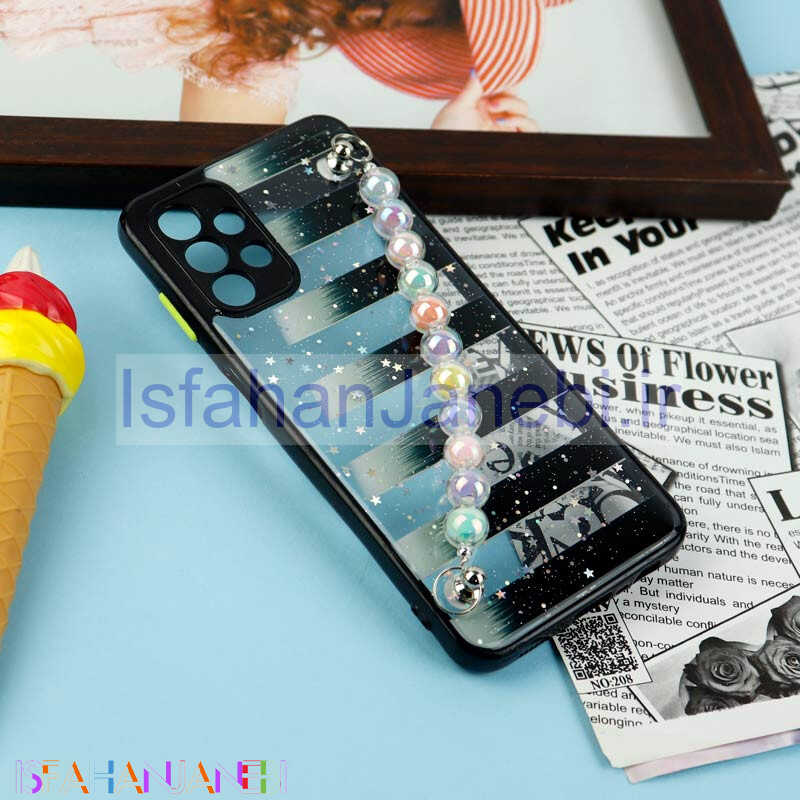 اصفهان جانبی-قاب فانتزی بند مرواریدی محافظ لنزدار Samsung Galaxy A13 4G