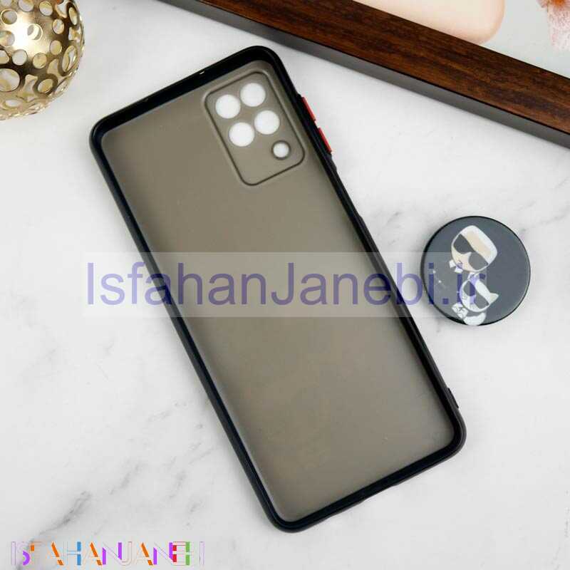 اصفهان جانبی-قاب PC محافظ لنز دار طرح Boss Cat + پاپ سوکت Samsung Galaxy A12