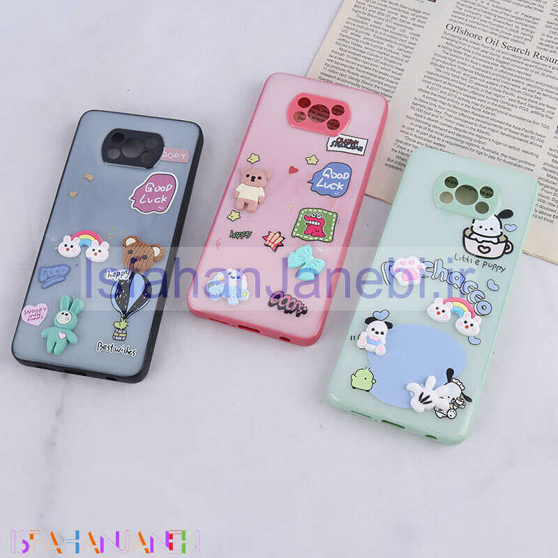 اصفهان جانبی-قاب شاینی شیائومی Poco X3 / X3 NFC / X3 Pro عروسک برجسته محافظ لنزدار