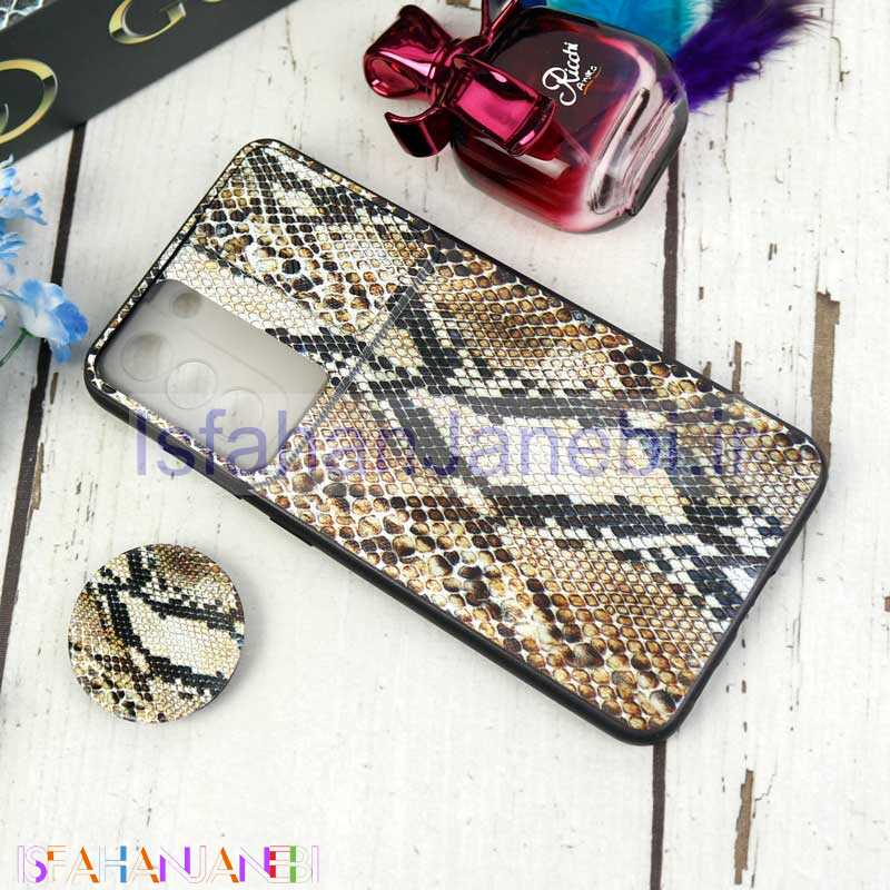 اصفهان جانبی-قاب طرحدار محافظ لنزدار کشویی + پاپ سوکت طرح پوست ماری سامسونگ Samsung Galaxy S21 FE 5G سری C