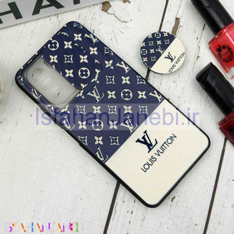 اصفهان جانبی-قاب طرحدار محافظ لنزدار کشویی + پاپ سوکت طرح LV شیائومی Poco F3 سری B