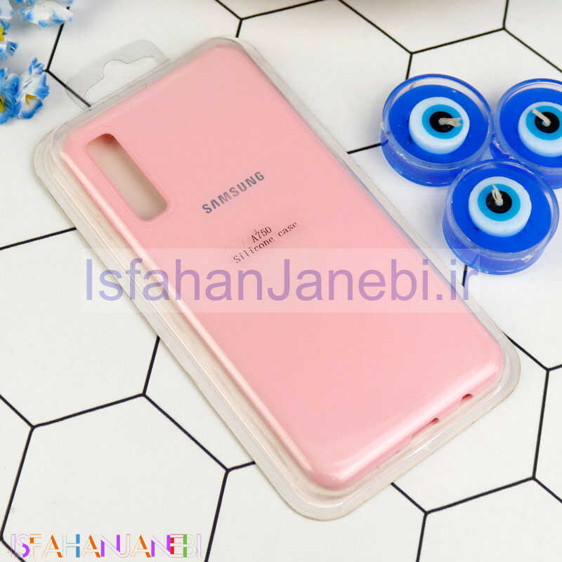 اصفهان جانبی-قاب طرح سیلیکونی Samsung Galaxy A7 2018 صورتی روشن سری B