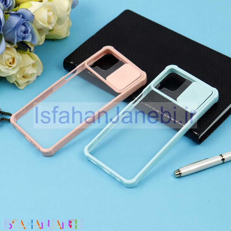 اصفهان جانبی-قاب PC شفاف ضربه گیر محافظ لنزدار کشویی Samsung A12
