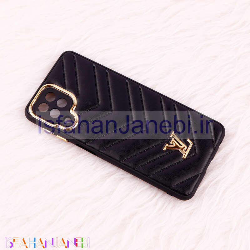اصفهان جانبی-قاب پافر چرمی لوزی محافظ لنزدار Samsung Galaxy A22 4G