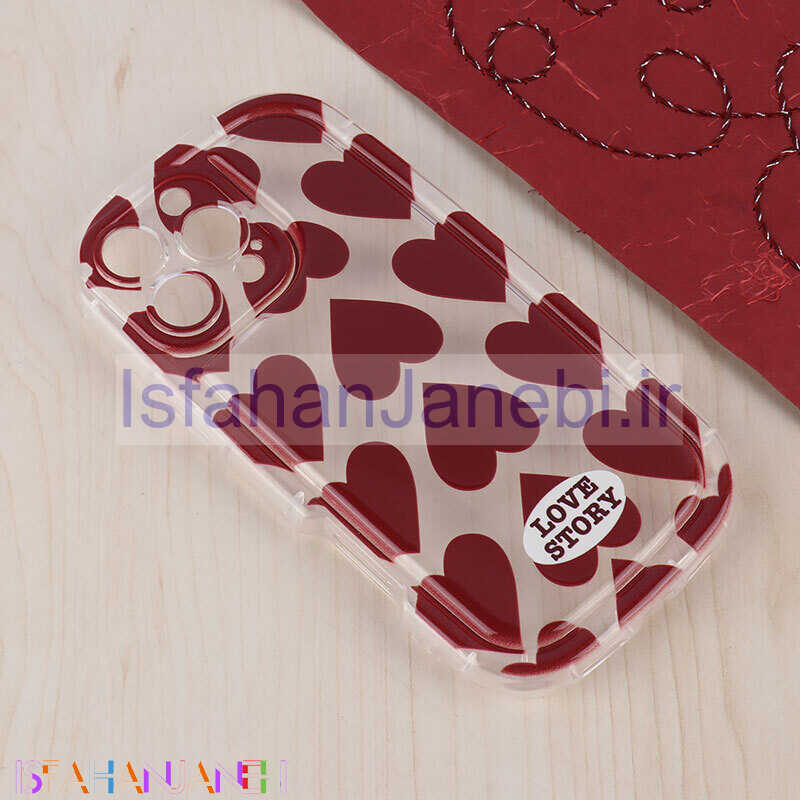 اصفهان جانبی-قاب Love Story آیفون iPhone 16 Pro Max طرح قلب محافظ لنزدار