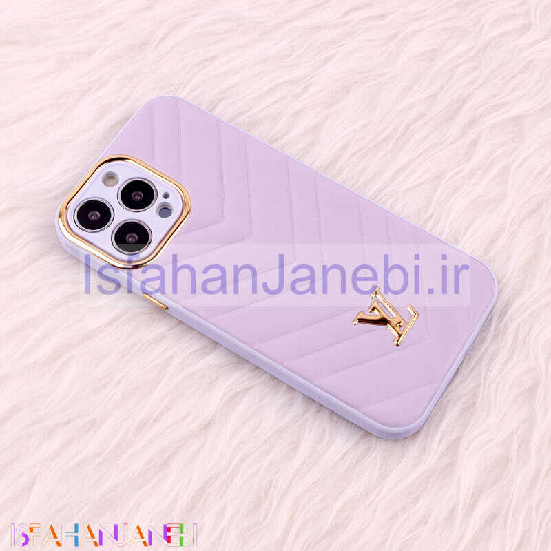 اصفهان جانبی-قاب پافر چرمی لوزی محافظ لنزدار iPhone 13 Pro Max