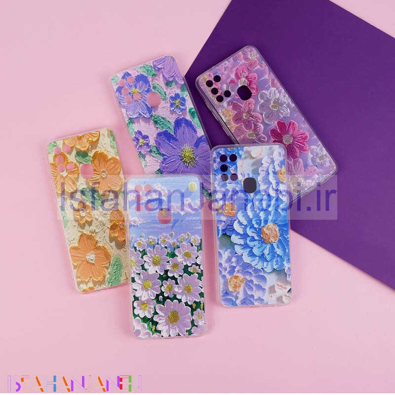 اصفهان جانبی-قاب ژله ای طرحدار گل برجسته محافظ لنزدار Samsung Galaxy A21s