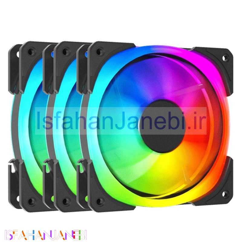 اصفهان جانبی-فن کیس لاجی کی LogiKey F323 ARGB 12*12 بسته 3 عددی