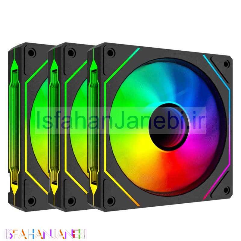 اصفهان جانبی-فن کیس لاجی کی LogiKey F325 ARGB 12*12 بسته 3 عددی