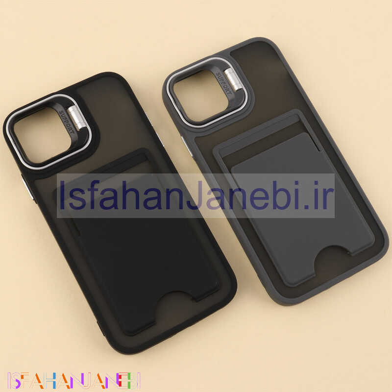 اصفهان جانبی-قاب جاکارتی دار Support آیفون 11 پشت مات استندشو