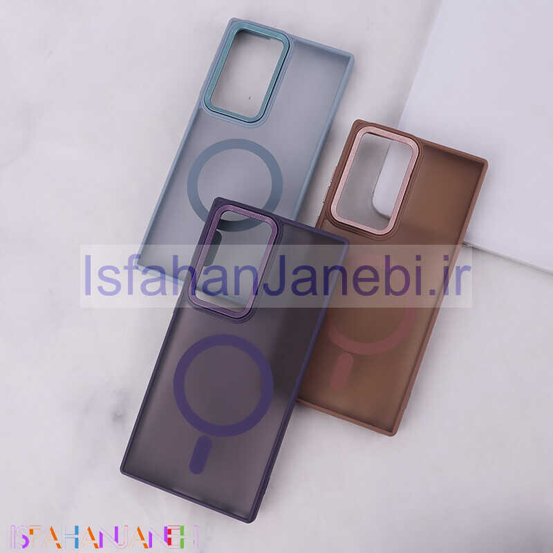 اصفهان جانبی-قاب PC مگ سیف سامسونگ Galaxy S23 Ultra پشت مات محافظ لنز متال