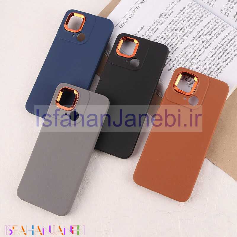 اصفهان جانبی-قاب چرمی ژله ای شیائومی Redmi 10C دور محافظ متال