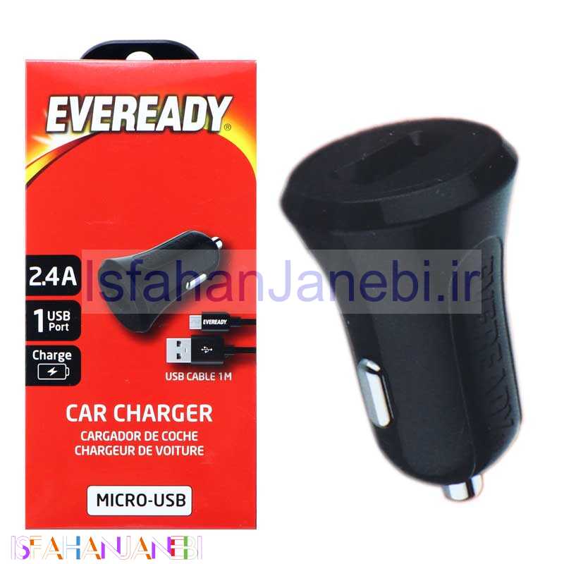 اصفهان جانبی-شارژر فندکی Eveready MC3 + کابل میکرو یو اس بی