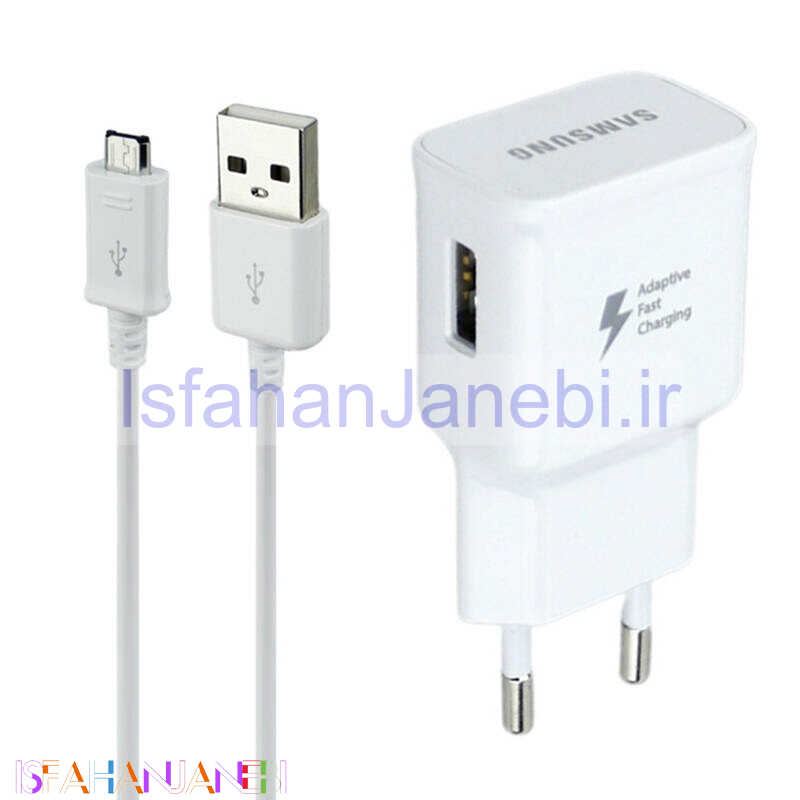 اصفهان جانبی-شارژر دیواری فست شارژ Samsung A10 EP-TA20EWE 2A + کابل میکرو یو اس بی
