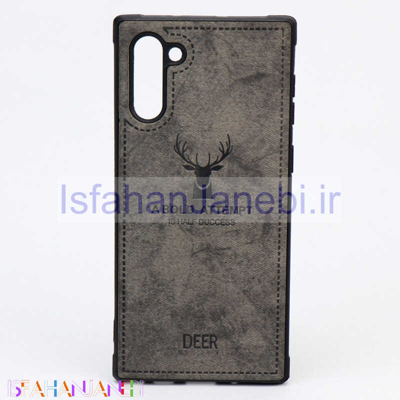 اصفهان جانبی-قاب چرمی طرح گوزن Samsung Note 10 خاکستری