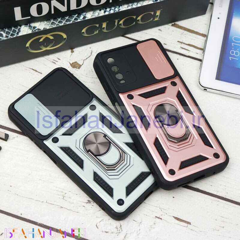 اصفهان جانبی-قاب ضد ضربه محافظ لنزدار کشویی هولدر دار بتمن Xiaomi Redmi 9T