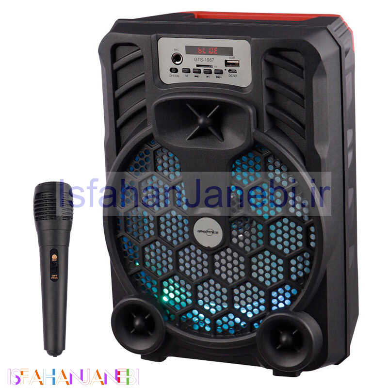 اصفهان جانبی-اسپیکر بلوتوثی رم و فلش خور Greatnice GTS-1987 + میکروفون