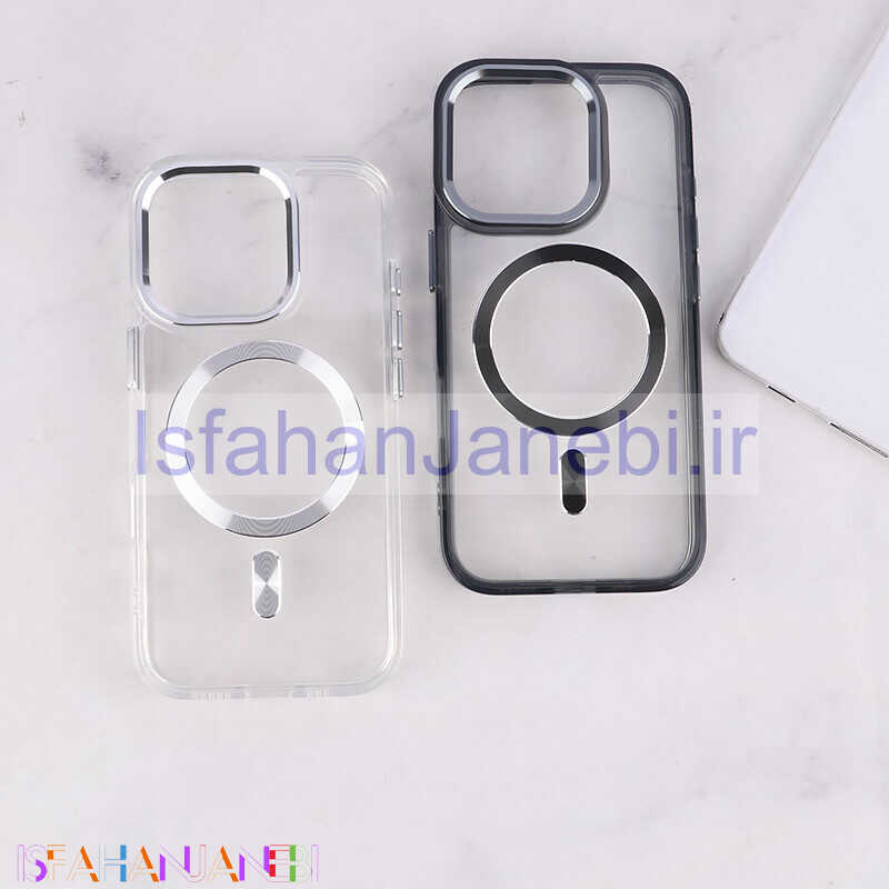 اصفهان جانبی-قاب ژله ای مگ سیف آیفون iPhone 16 Pro دور محافظ لنز متال
