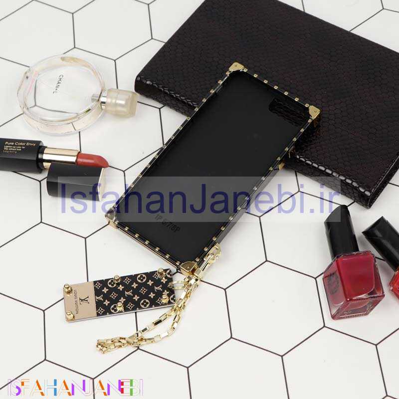 اصفهان جانبی-قاب فانتزی صندوقی LV مشکی طلایی + آویز دستی iPhone 7 Plus / 8 Plus