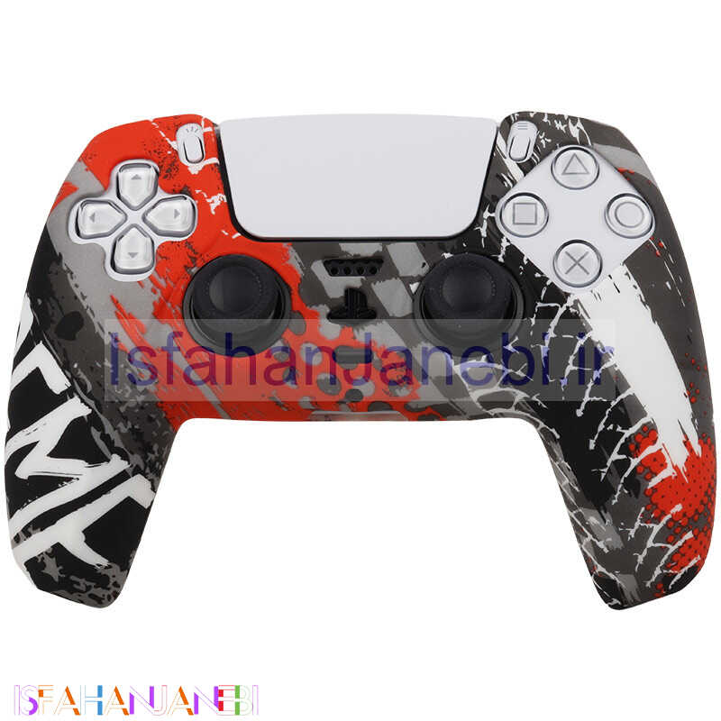 اصفهان جانبی-روکش دسته بازی PS5 زمینه طوسی قرمز مشکی