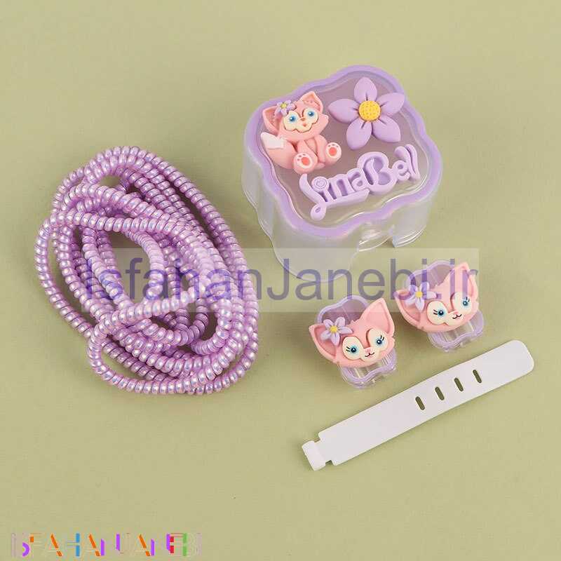 اصفهان جانبی-ست محافظ کابل و کلگی شارژر آیفون طرح روباه و گل
