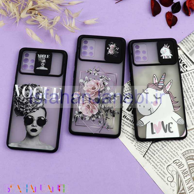 اصفهان جانبی-قاب محافظ لنز دار کشویی طرحدار دخترانه Samsung A51 سری B
