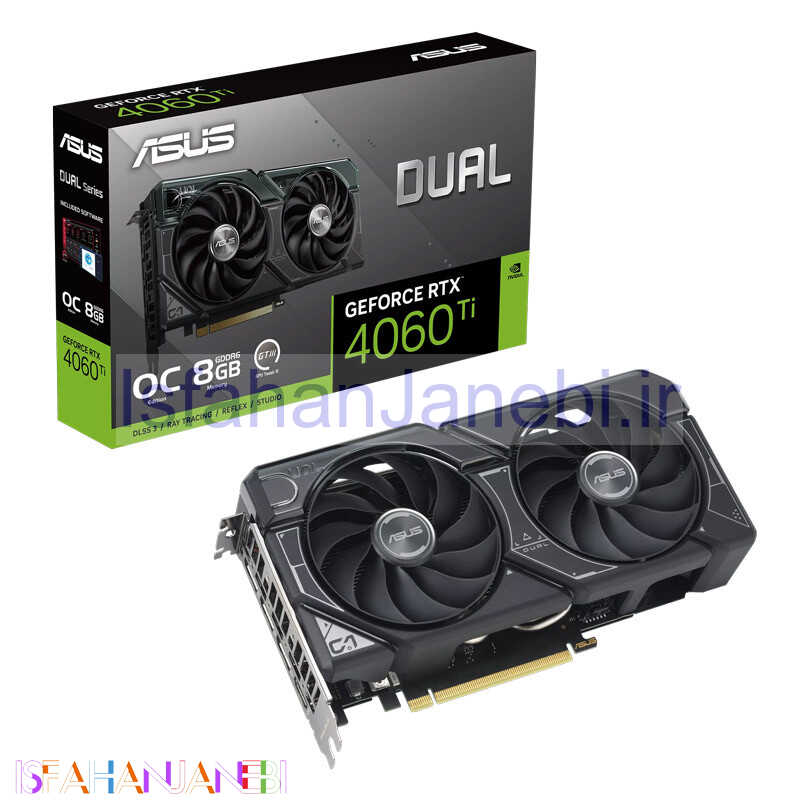 اصفهان جانبی-کارت گرافیک ASUS Dual GeForce RTX 4060Ti OC 8GB GDDR6 128Bit
