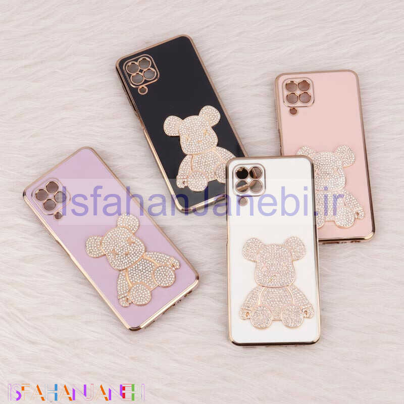 اصفهان جانبی-قاب My Case Power Bear نگین دار محافظ لنزدار Samsung Galaxy A22 4G