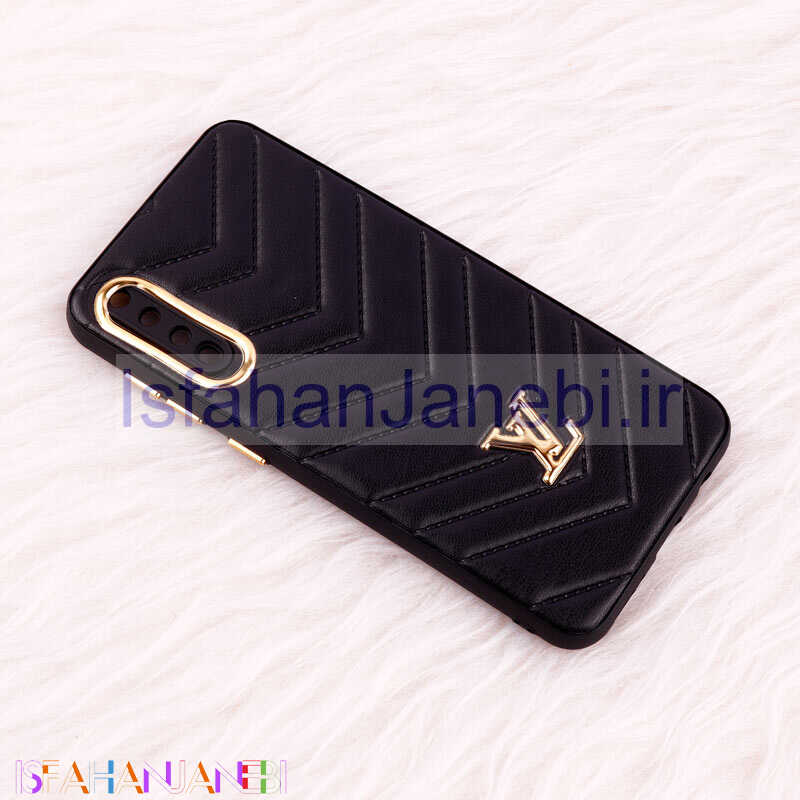 اصفهان جانبی-قاب پافر چرمی لوزی محافظ لنزدار Samsung Galaxy A50 مشکی
