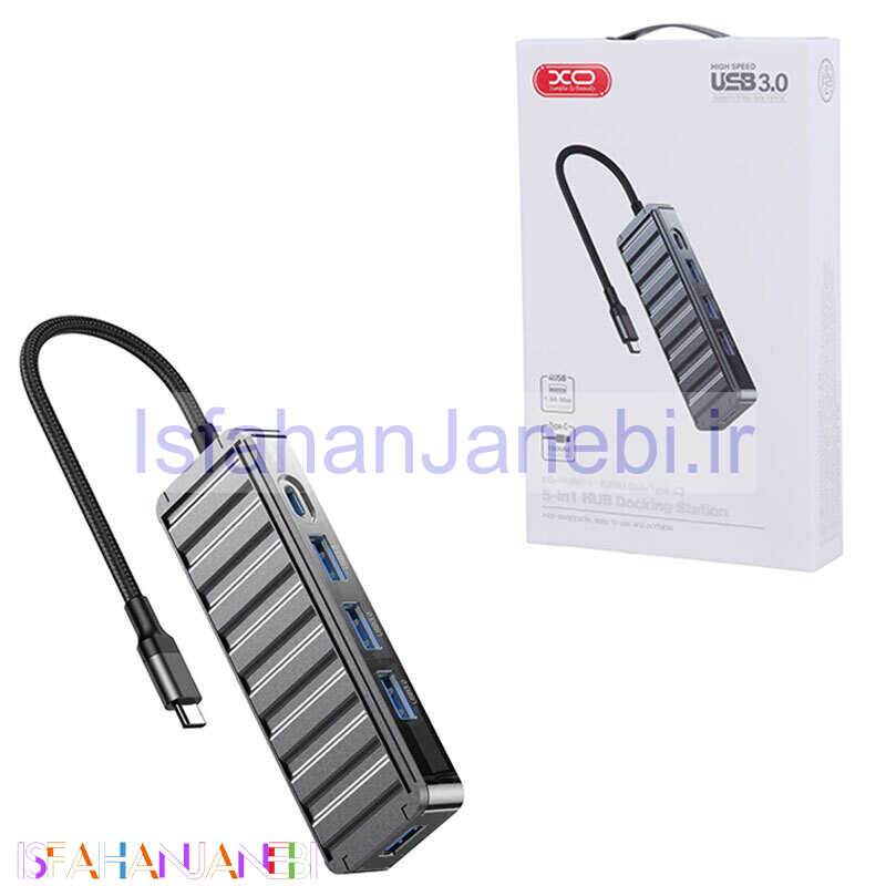 اصفهان جانبی-هاب 4 پورت Type-C ایکس او XO-HUB015