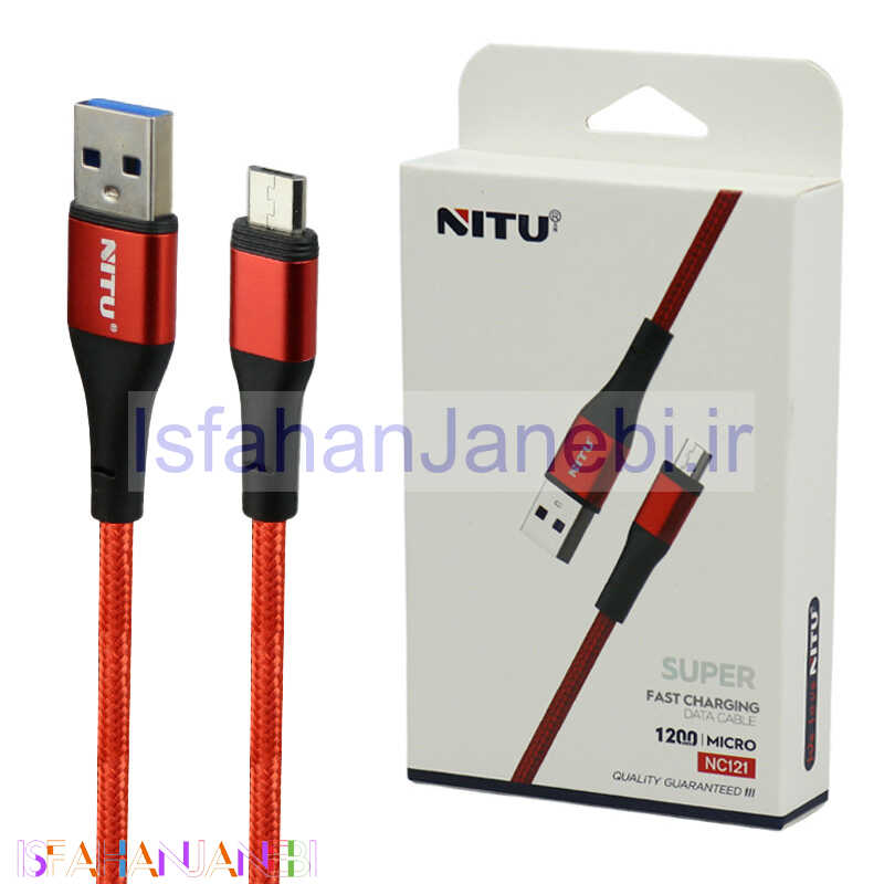 اصفهان جانبی-کابل میکرو یو اس بی فست شارژ Nitu NC121 2.4A 1.2m