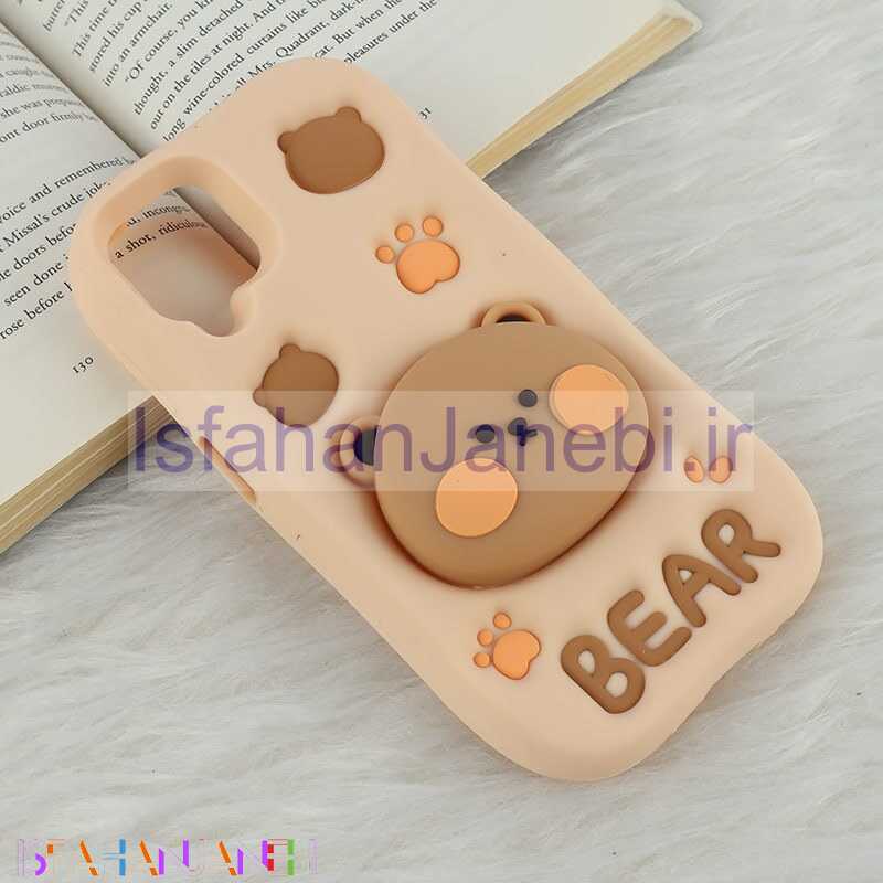 اصفهان جانبی-قاب سیلیکونی سامسونگ Galaxy A12 / M12 پاپ سوکت دار طرح Bear