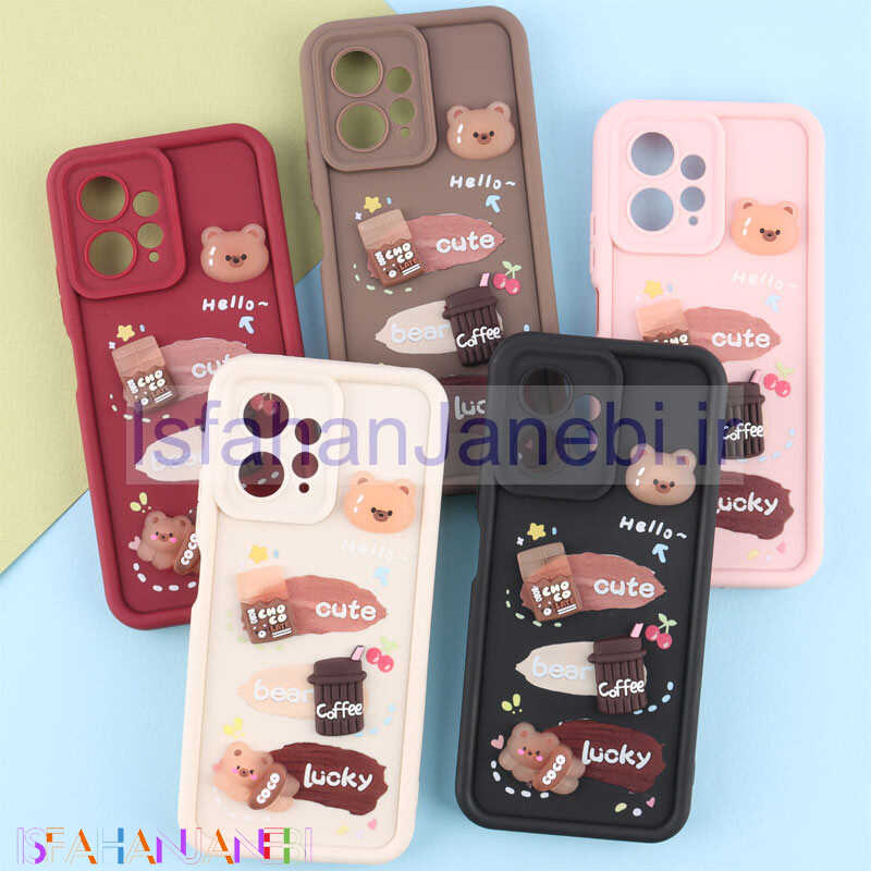 اصفهان جانبی-قاب سولید کیس عروسکی پاستیلی محافظ لنزدار Xiaomi Redmi Note 12 4G