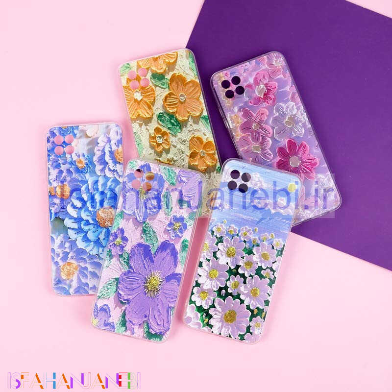 اصفهان جانبی-قاب ژله ای طرحدار گل برجسته محافظ لنزدار Samsung Galaxy A22 5G